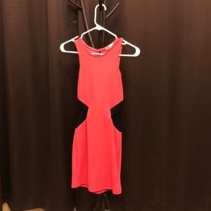 Body con peach/coral colored dress